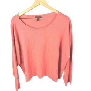 Eileen Fisher Women's Light Red Crew Neck Sweater